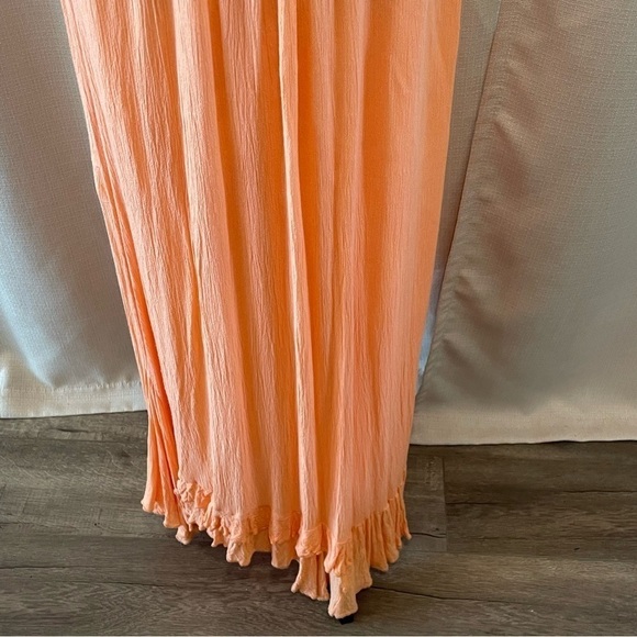 Free People Adella Slip Maxi Dress Womens Bralette Strappy Pretty Peach Sz M NWT - Picture 10 of 10